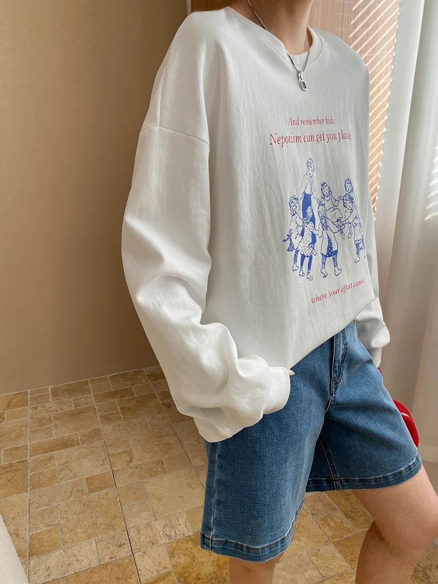 Vibrant Letter Printed Loose Fit T-Shirt