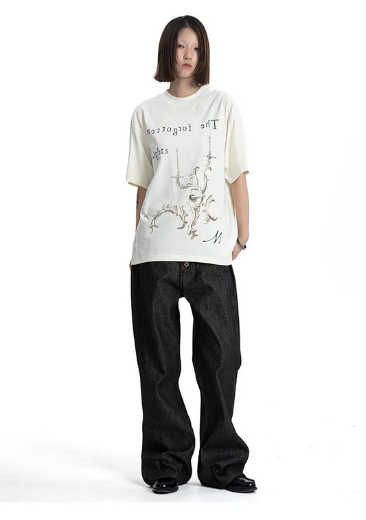 Extreme Vintage Letter Print Casual T-Shirt