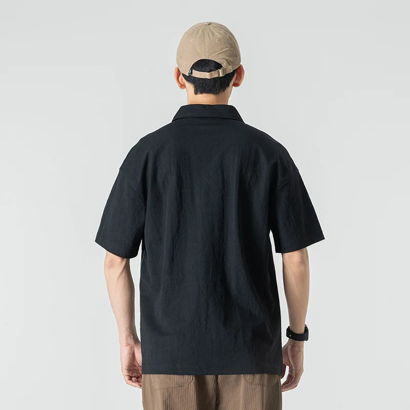 Breathable Splice Stripe Loose Fit T-Shirt