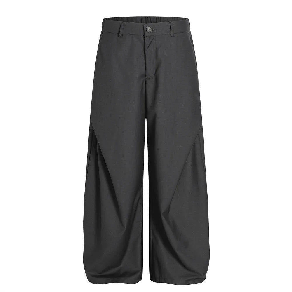 Retro Pleated Scimitar Suit Pants