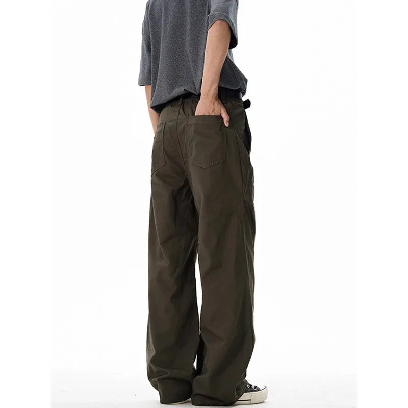 Lightweight Retro Pleated Parachute Pants