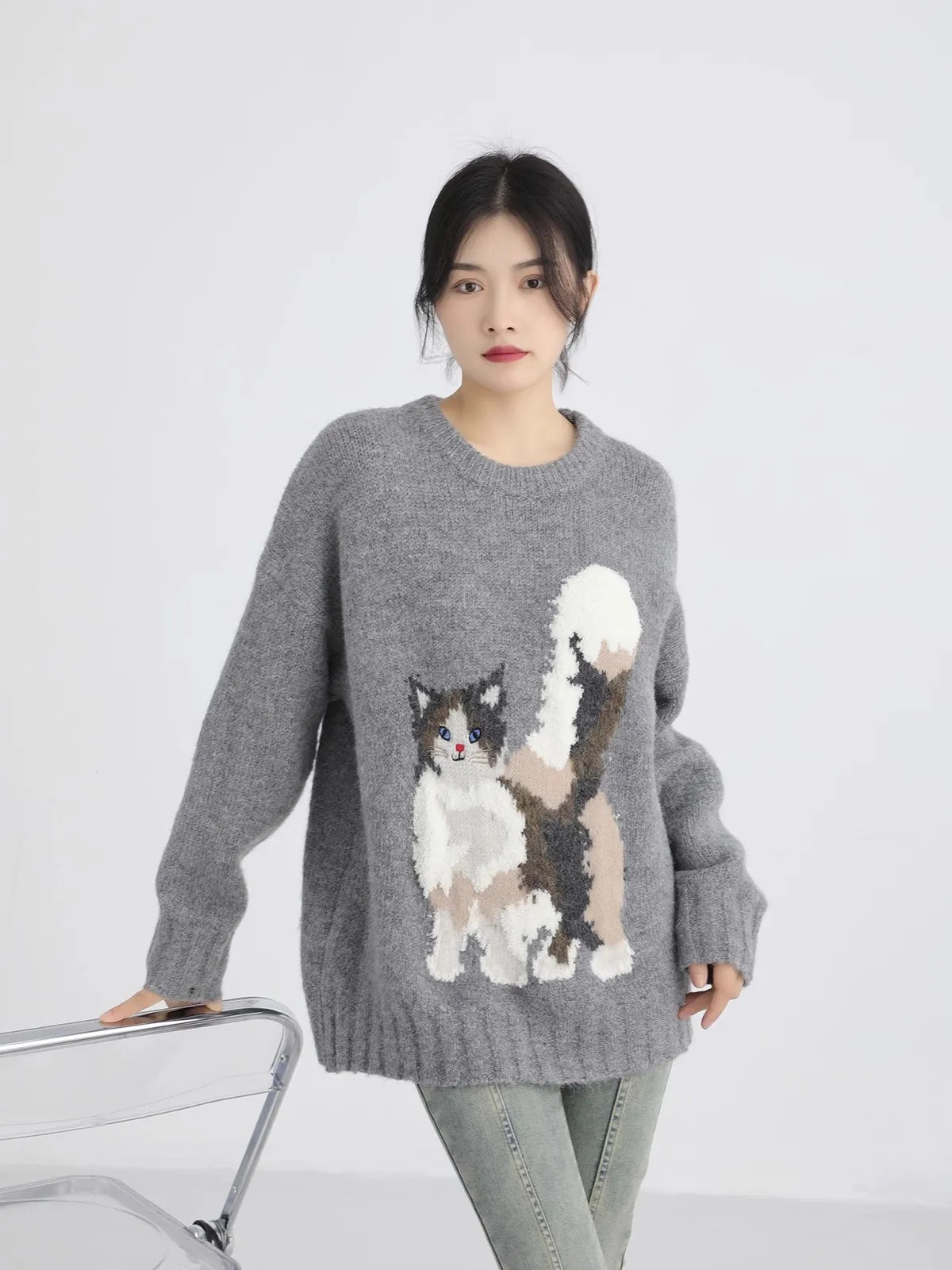 Oversize Cute Rabbit Sweater Autumn Winter