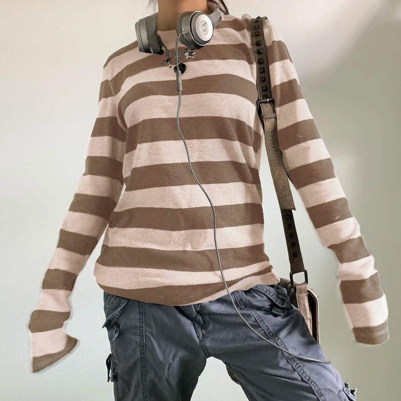 Gothic Striped Long Sleeve T-Shirt