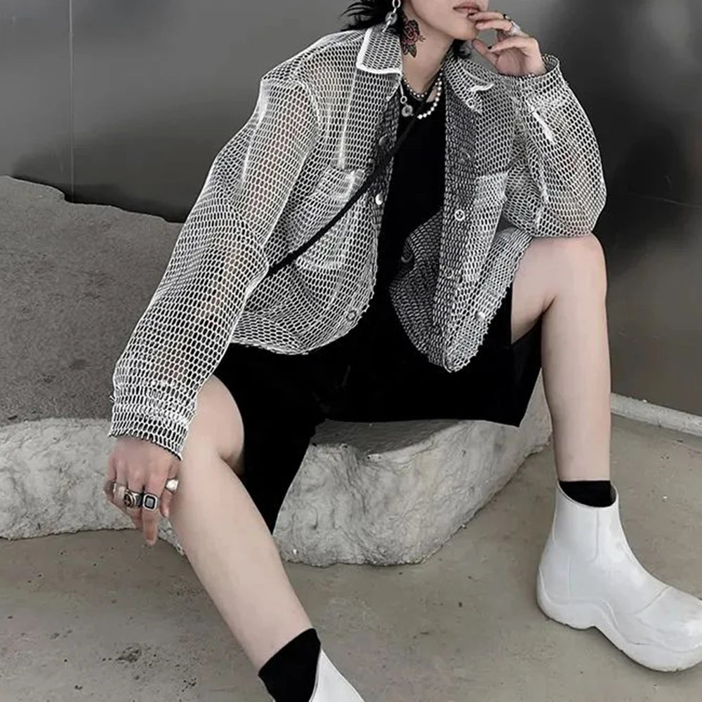 Oversized Mesh Casual Shirt