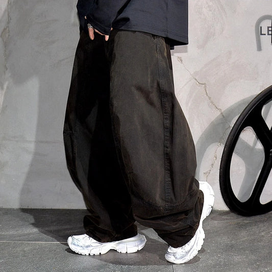Brown Vintage Korean Wide Leg Jeans