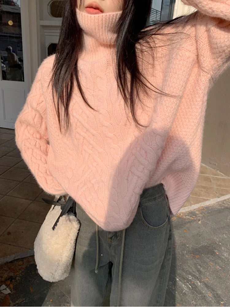 Cozy Knitted Turtleneck Sweater Autumn Winter