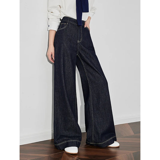High Waist Slim Fit Wide Jeans