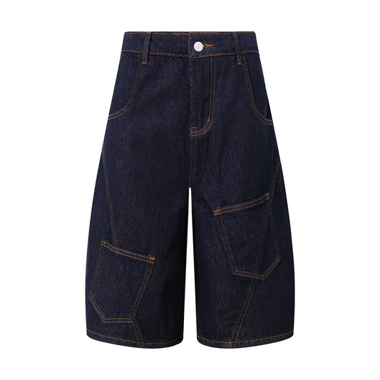 Retro Wide Leg Denim Shorts