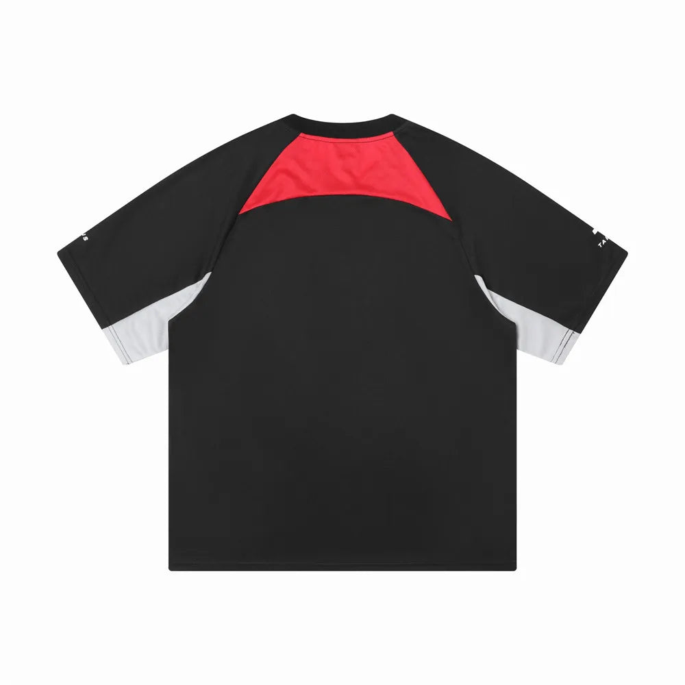 Retro Contrast Paneled Short Sleeve T-Shirt