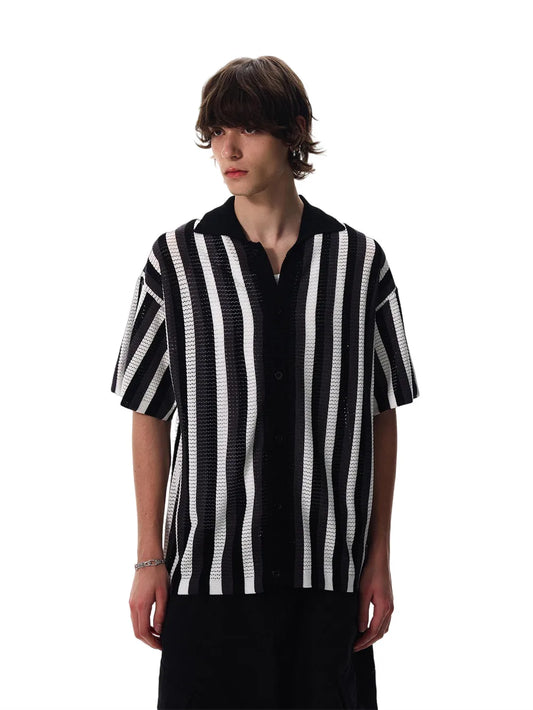 Striped Knitted Cardigan Summer Loose