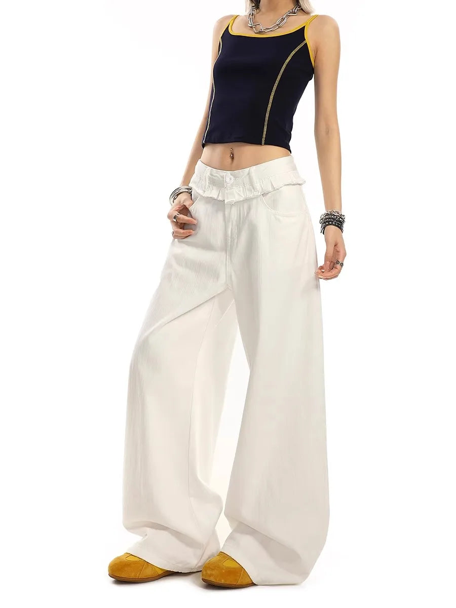 Vintage Baggy High Waist Lace Jeans