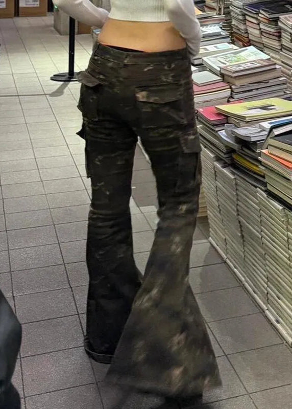 Vintage Camouflage Khaki High Waisted Jeans