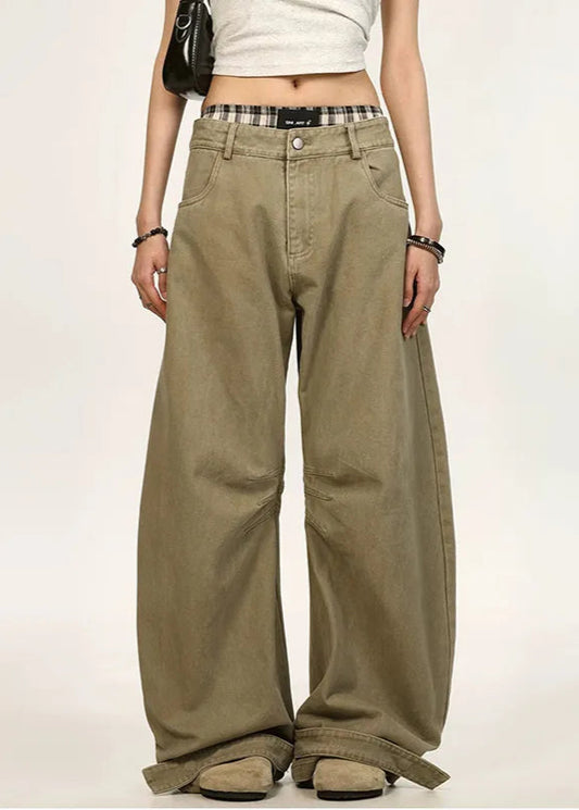 Dark Grey Y2K Vintage Wide Jeans