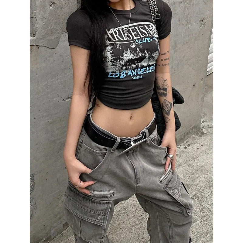 Vintage Black High Waist Denim Jeans