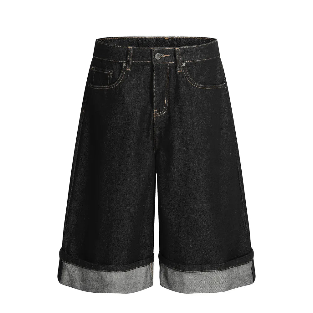 Solid Color Retro Loose Fit Jeans