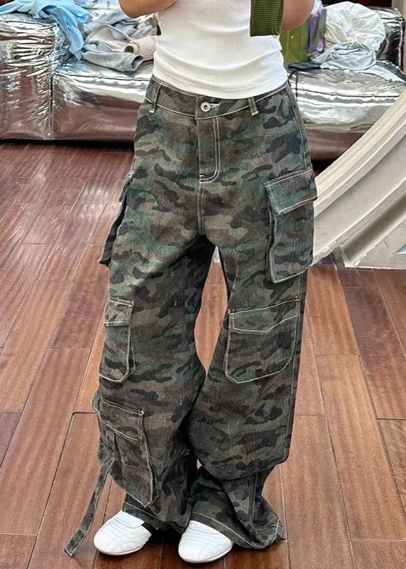 Green Camo Vintage High Waisted Jeans