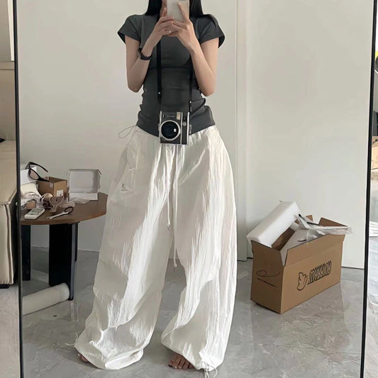 White Wide Leg Oversized Sweatpants