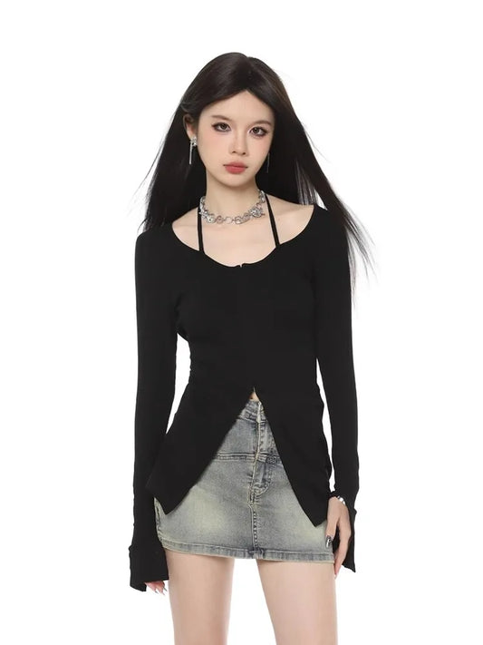 Sexy Retro Black Aesthetic Pullover Sweater
