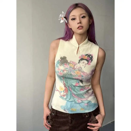 Vintage Chinese Style Sexy Sleeveless