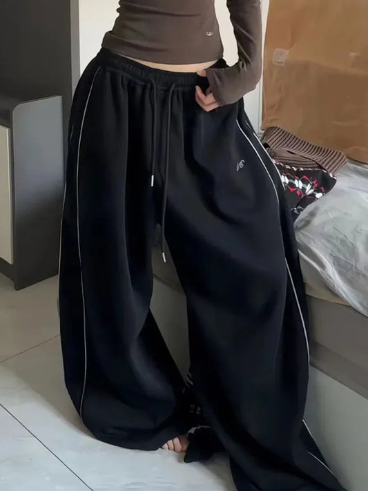 Chic Striped Oversized Sweatpants Korean Pants