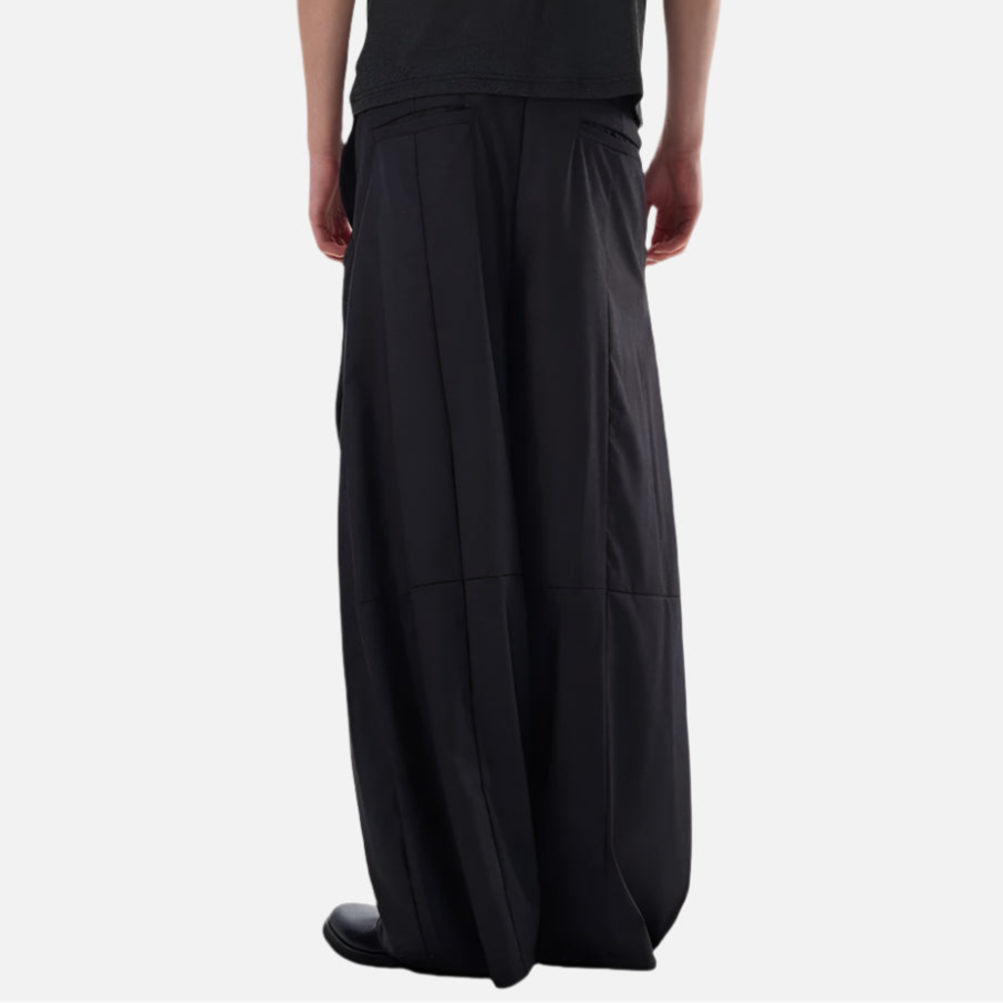 Retro Pleated Scimitar Suit Pants