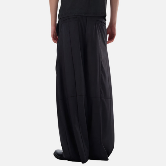 Retro Pleated Scimitar Suit Pants