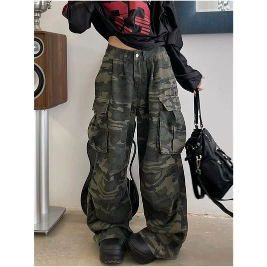 Vintage High Waist Military Green Jeans