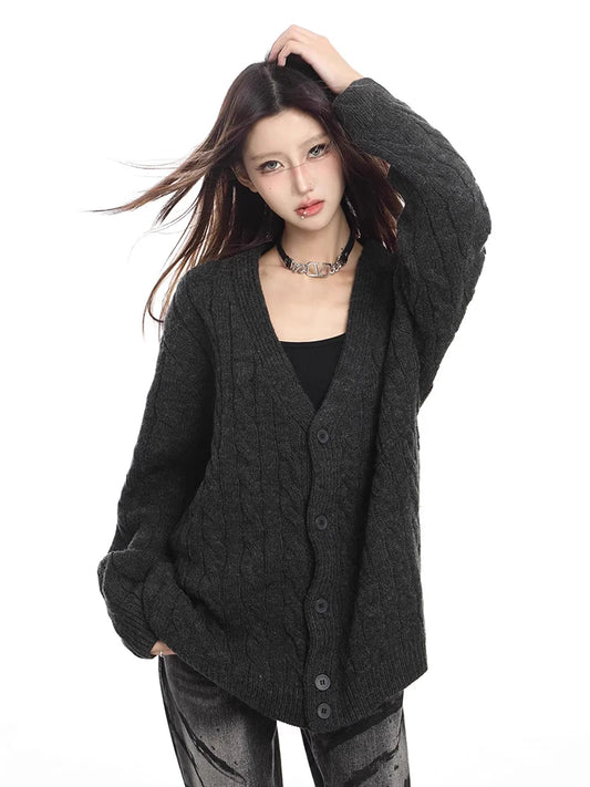 Cozy Knitted V-Neck Cardigan Sweater Coat