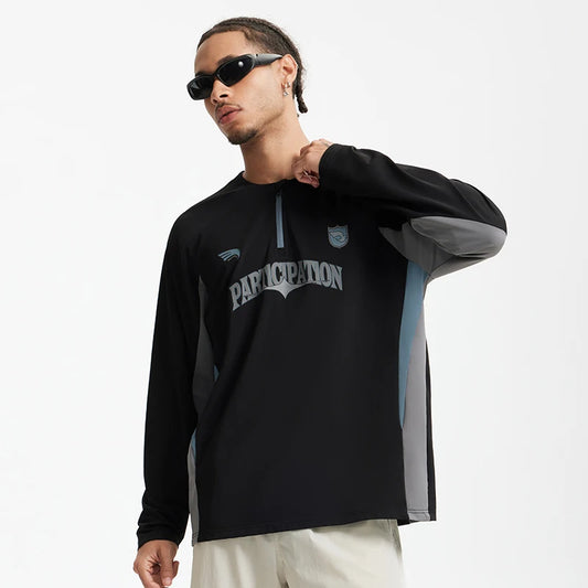 Retro Color Block Long Sleeve T-Shirt