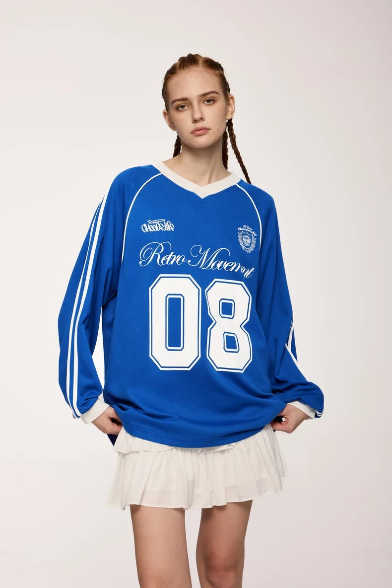 Graphic Football Jersey Loose Fit Shirt