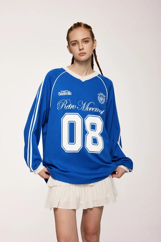 Graphic Football Jersey Loose Fit Shirt