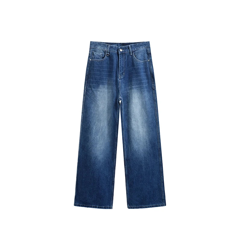Retro Washed Stretch Straight Leg Jeans