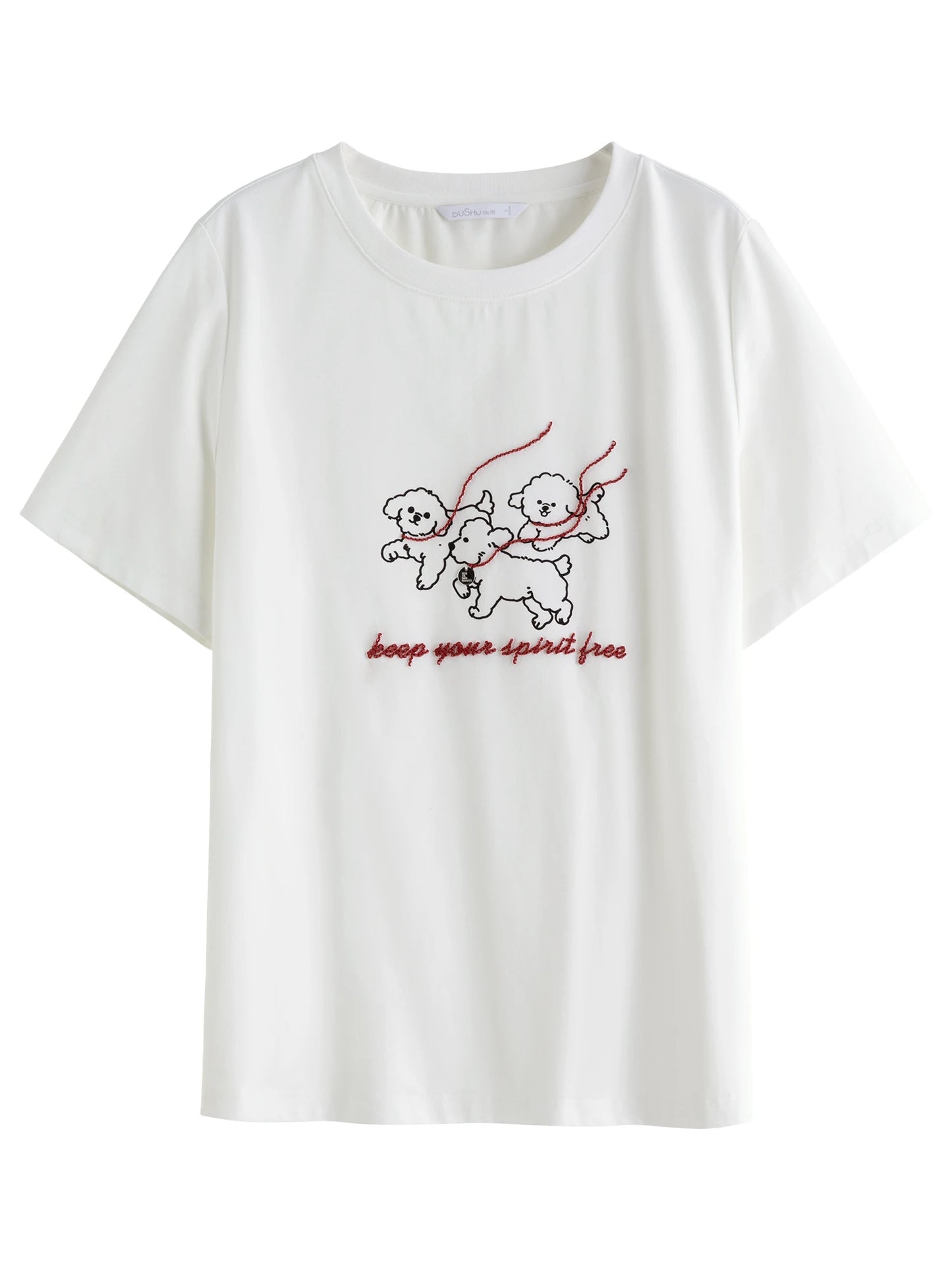 Flattering Summer Embroidered Plus Size T-Shirt