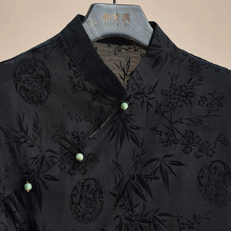 Retro Chinese Style Cheongsam Jacquard T-Shirt