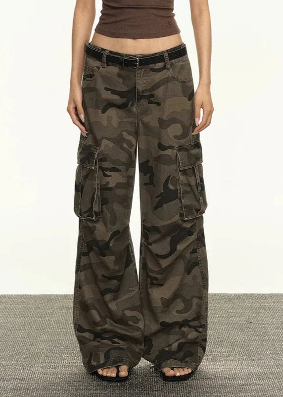 Retro Camouflage High Waist Flared Jeans