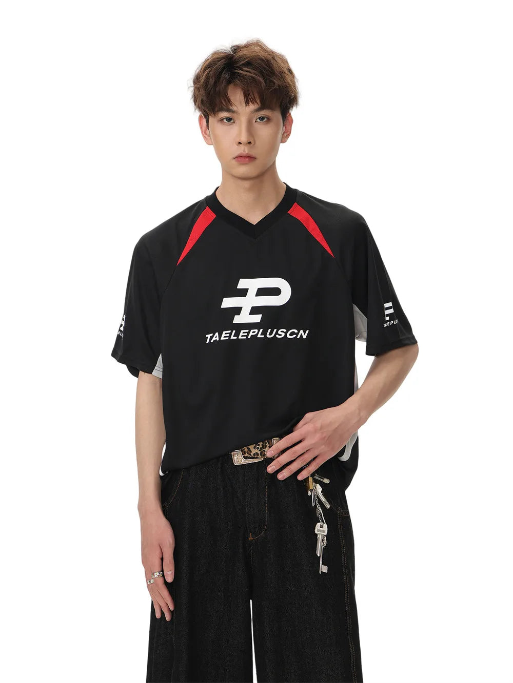 Retro Contrast Paneled Short Sleeve T-Shirt
