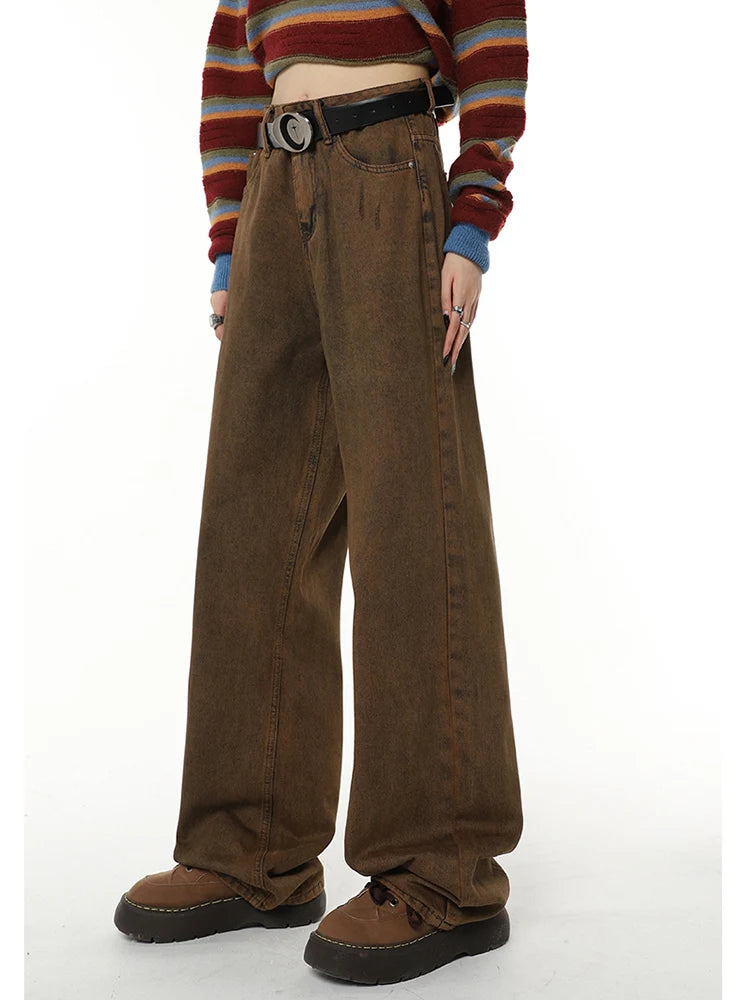 Vintage High Waist Brown Denim Jeans
