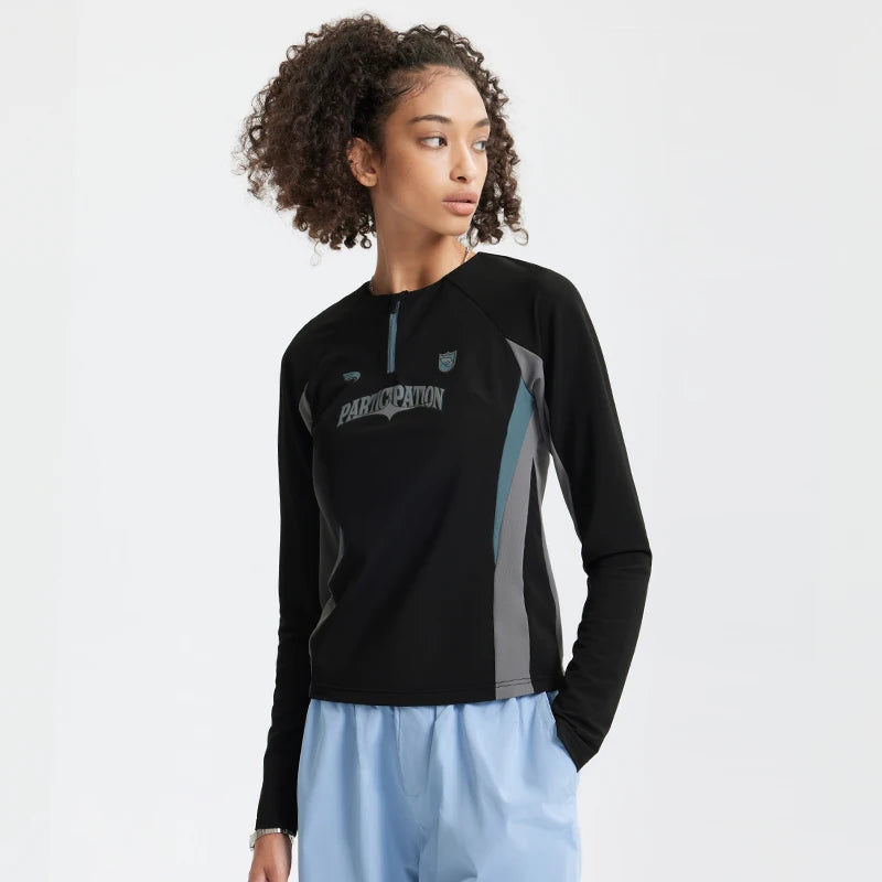 Retro Color Block Long Sleeve T-Shirt