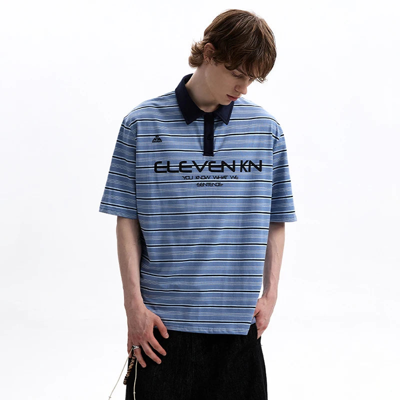 High Quality Stripe Letter Printed T-Shirt
