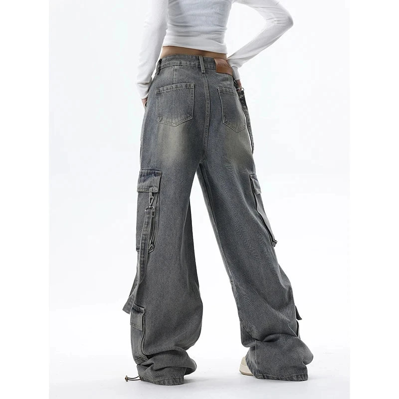 Vintage Blue Gothic Cargo Y2K Jeans