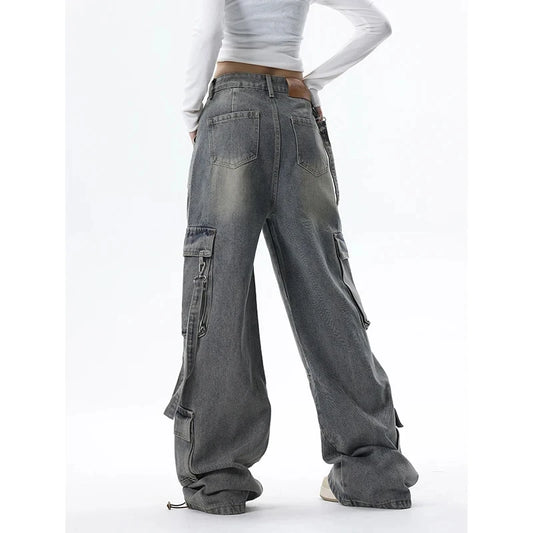 Vintage Blue Gothic Cargo Y2K Jeans