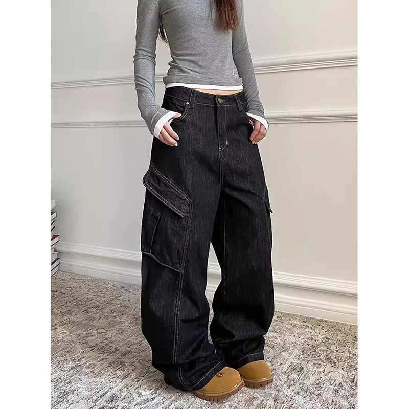 High Rise Loose Wide Leg Jeans