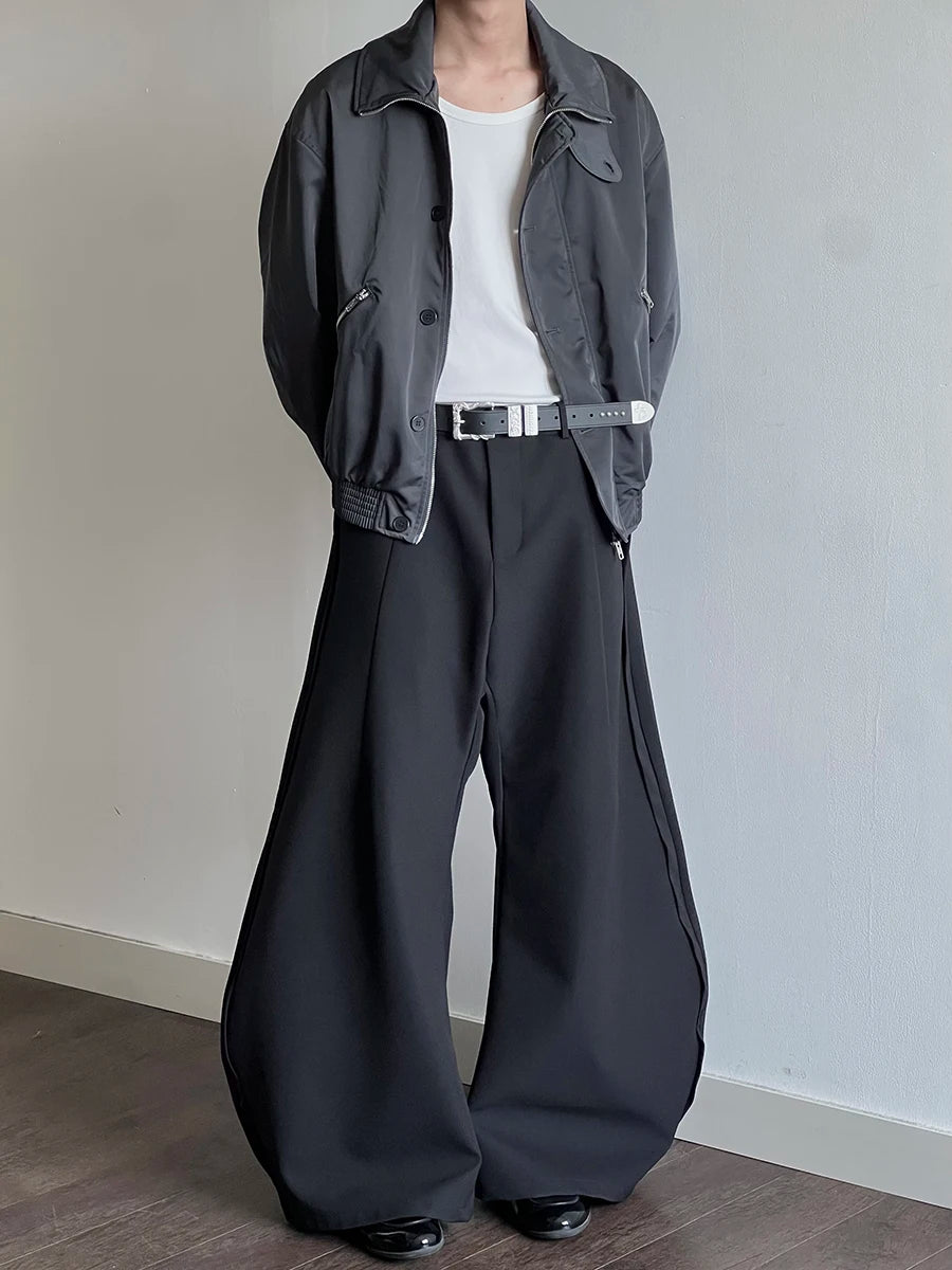 Black Pleated Wide Leg Pants