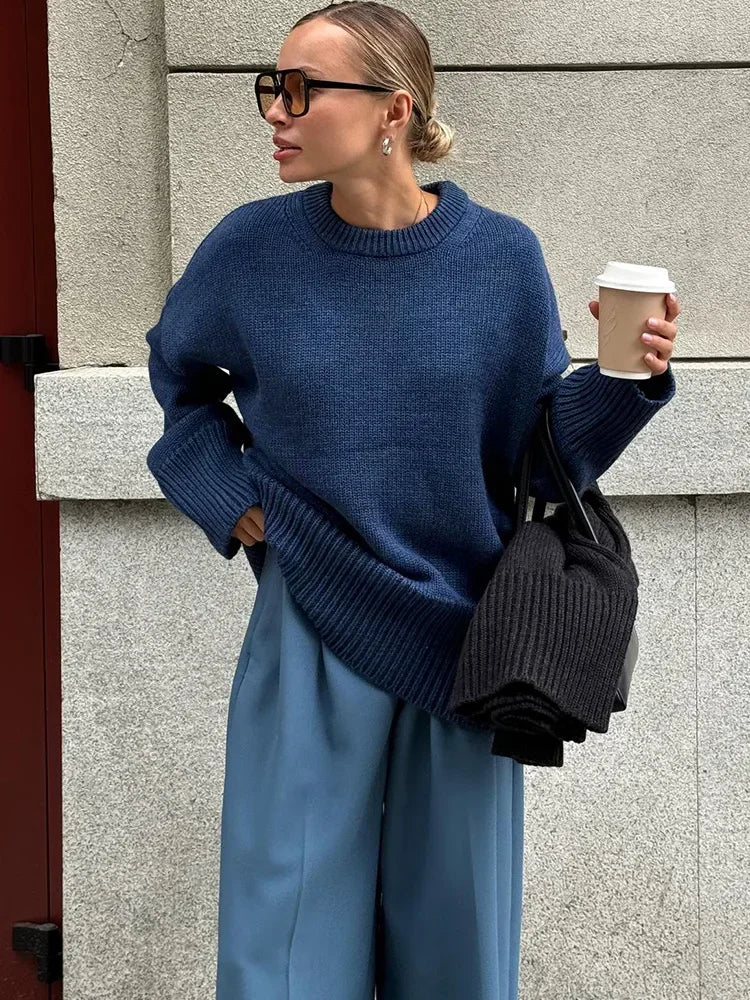 Cozy Oversize Burgundy Vintage Knit Sweater