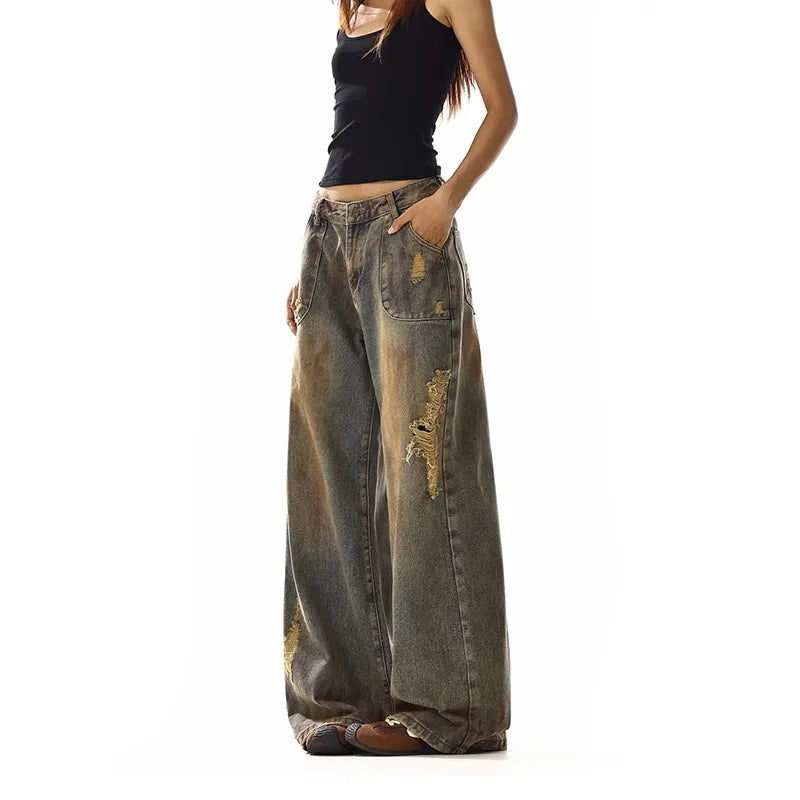 Vintage High Waist Blue Baggy Jeans