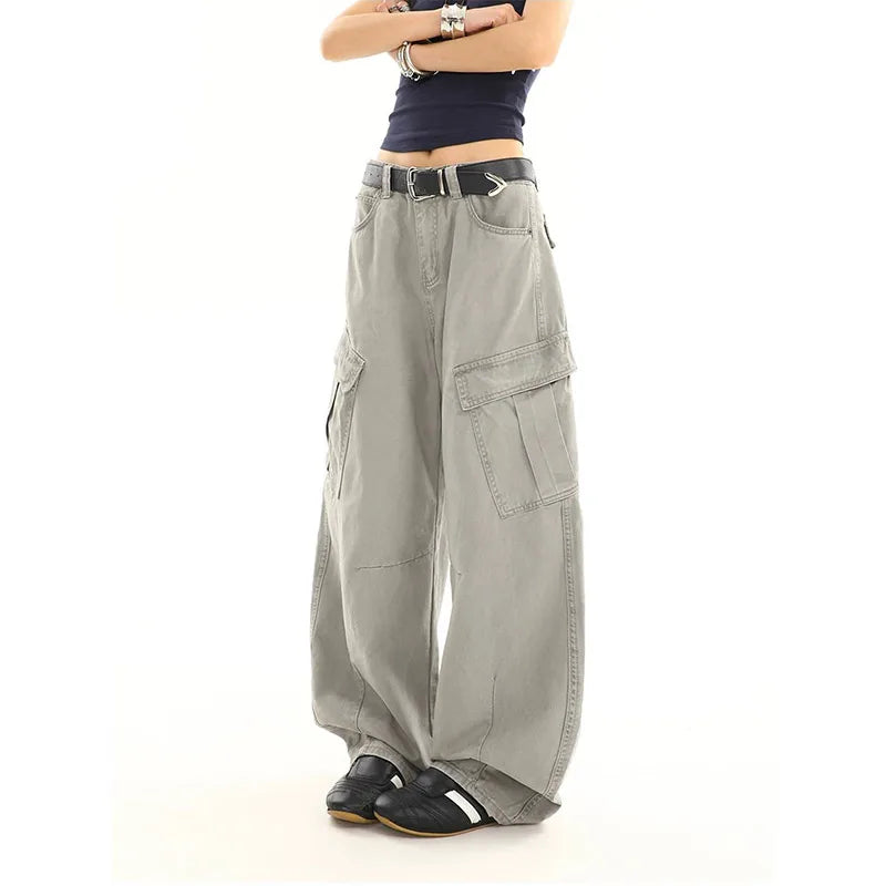 Vintage High Waist Baggy Grey Jeans