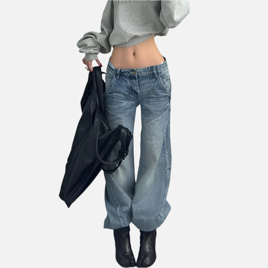 Washed High Waist Wide Leg Jeans