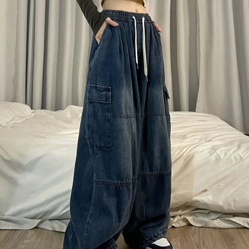 Vintage Blue Cargo Jeans