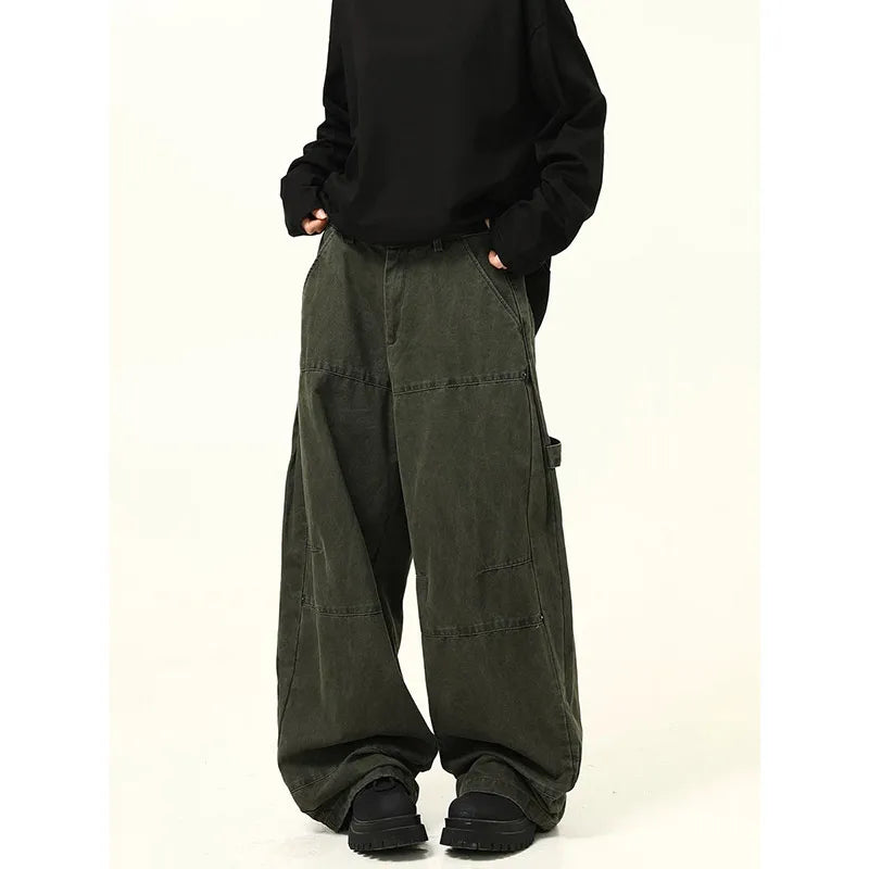 Vintage Green High Waist Baggy Jeans