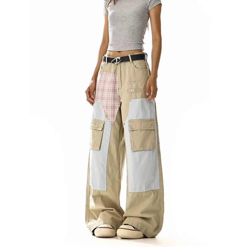 Popular Vintage Patchwork Wide Leg Jeans